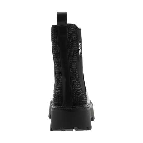 Boots noires à talon compensé pourvues de soufflets élastiqués - Image 4