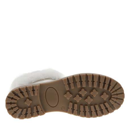 Bottines en cuir platine à talon plat avec une semelle crantée et des lacets - Image 6