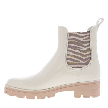 Boots écrues avec talon décroché bas et à soufflets élastiqués - Image 3