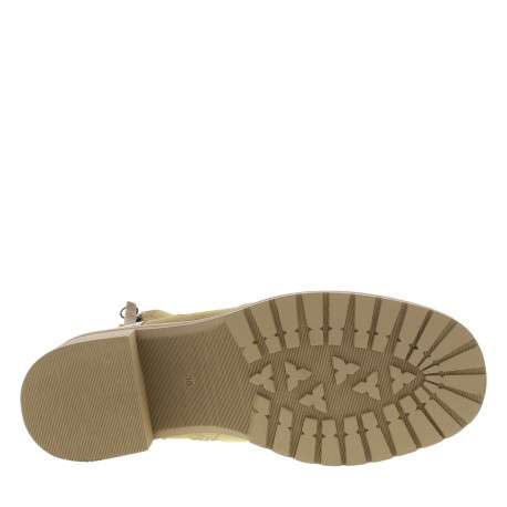 Bottines beiges avec semelle à talon décroché moyen et fermetures à glissières - Image 6