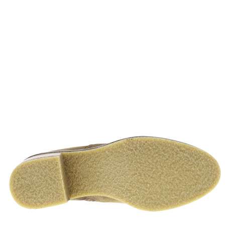 Boots en cuir beiges avec semelle à talon décroché bas et glissière - Image 6