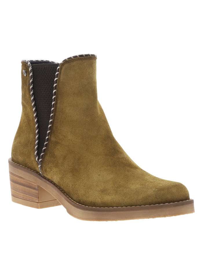 Boots en cuir moutarde avec...