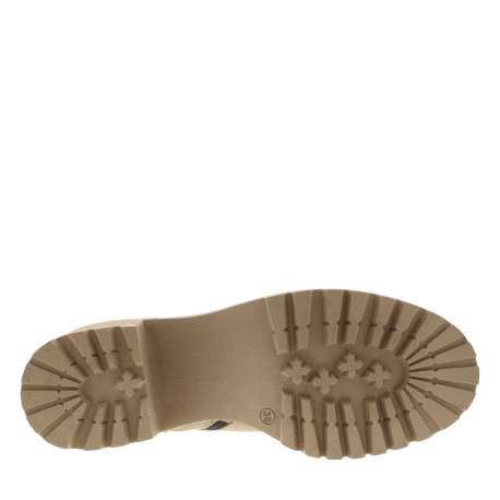Bottines camel à talon décroché moyen et à lacets et zip latéral - Image 6