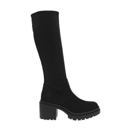 Bottes noires effet daim avec semelle crantée et talon décroché moyen - Image 2