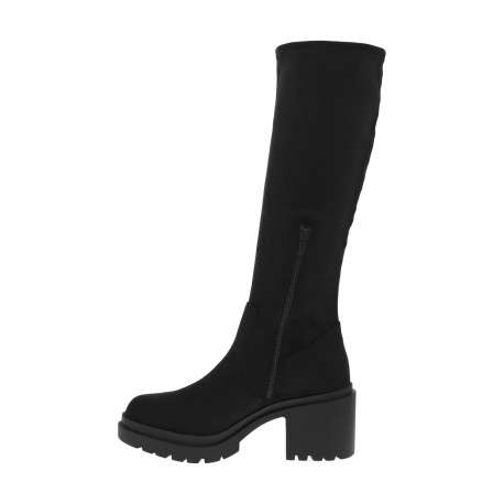 Bottes noires effet daim avec semelle crantée et talon décroché moyen - Image 3
