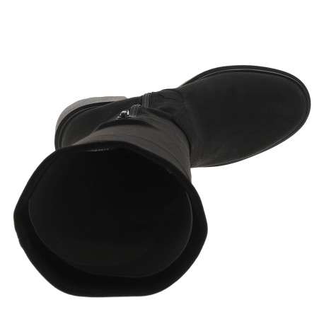 Bottes noires effet daim avec semelle crantée et talon décroché moyen - Image 5