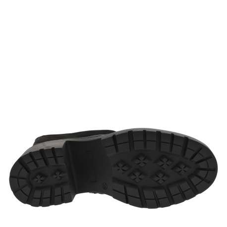 Bottes noires effet daim avec semelle crantée et talon décroché moyen - Image 6