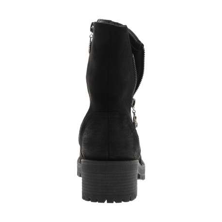 Boots noires à talon décroché moyen avec un zip intérieur et un zip décoratif - Image 4