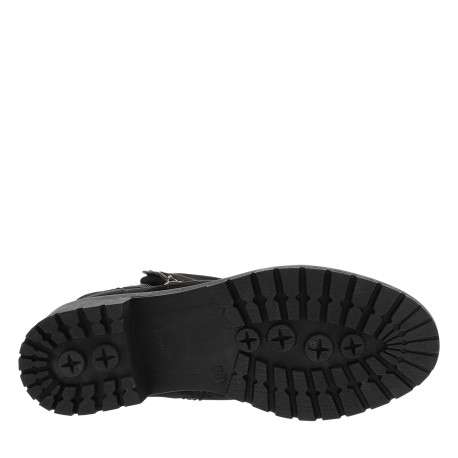 Boots noires à talon décroché moyen avec un zip intérieur et un zip décoratif - Image 6