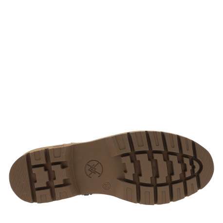 Boots chocolat à talon décroché bas avec un zip et un soufflet élastiqué - Image 6