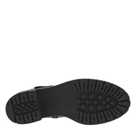 Boots noire à talon décroché moyen avec un zip et lanières sur la cheville - Image 6