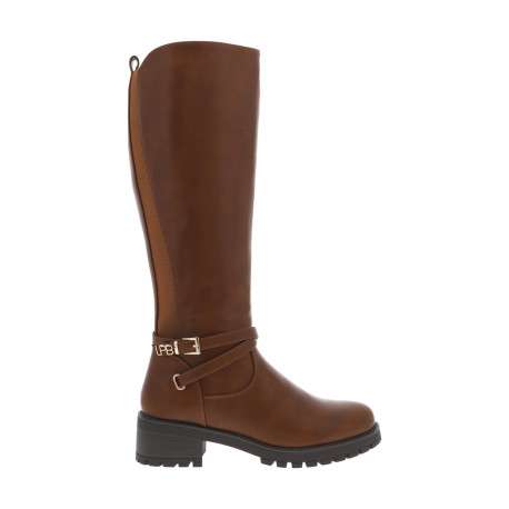 Bottes camel pourvue d'une fermeture zippée et de liens décoratifs - Image 2