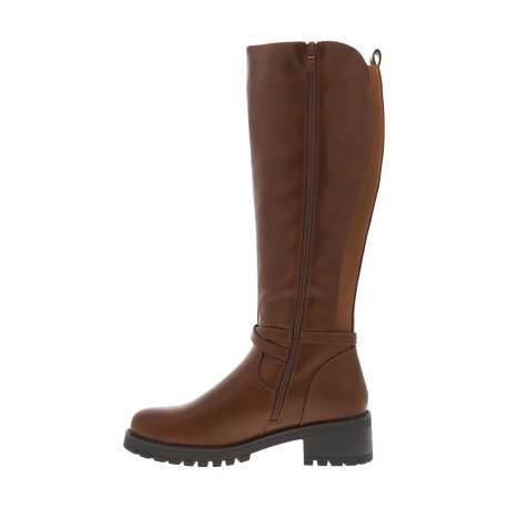 Bottes camel pourvue d'une fermeture zippée et de liens décoratifs - Image 3