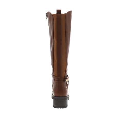 Bottes camel pourvue d'une fermeture zippée et de liens décoratifs - Image 4