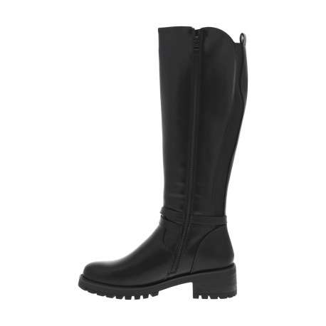 Bottes noires pourvue d'une fermeture zippée et de liens décoratifs - Image 3