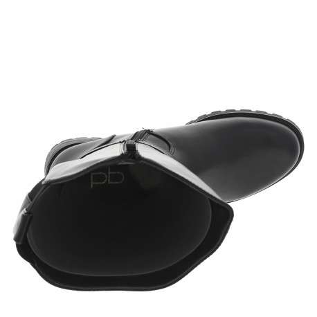 Bottes noires pourvue d'une fermeture zippée et de liens décoratifs - Image 5