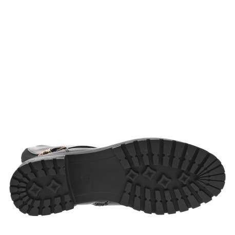 Bottes noires pourvue d'une fermeture zippée et de liens décoratifs - Image 6