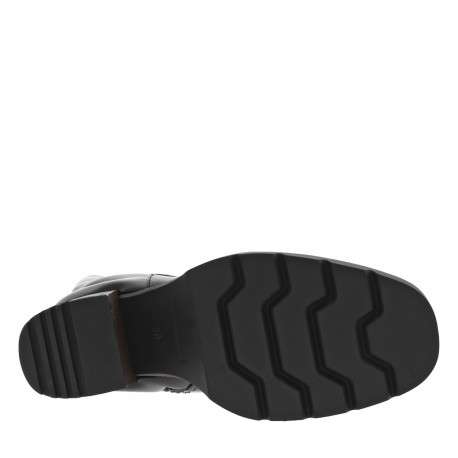 Bottes noires à talon décroché haut avec un zip et soufflet élastiqué caché - Image 6