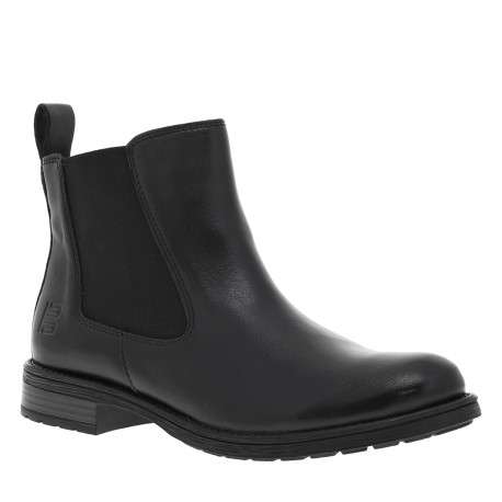 Boots en cuir noires à talon décroché bas et fermeture zippée