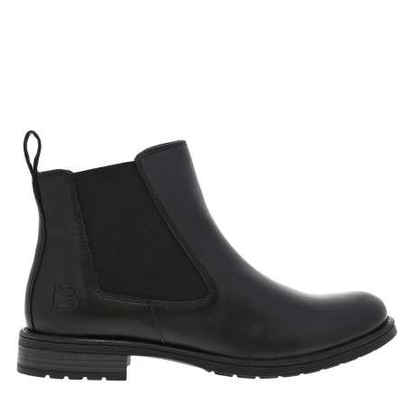 Boots en cuir noires à talon décroché bas et fermeture zippée - Image 2