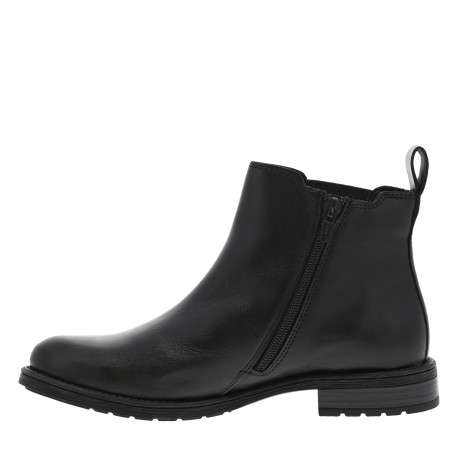 Boots en cuir noires à talon décroché bas et fermeture zippée - Image 3