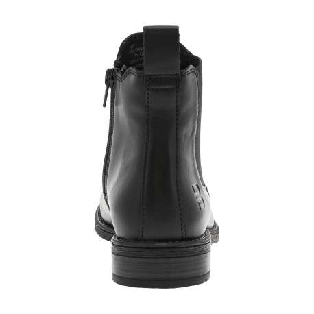 Boots en cuir noires à talon décroché bas et fermeture zippée - Image 4