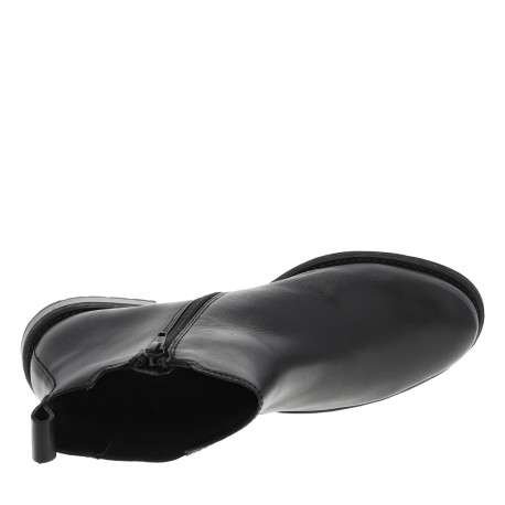 Boots en cuir noires à talon décroché bas et fermeture zippée - Image 5