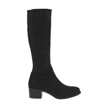 Bottes noires à talon décroché bas avec un zip côté intérieur - Image 2