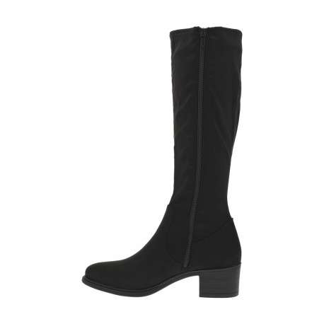 Bottes noires à talon décroché bas avec un zip côté intérieur - Image 3