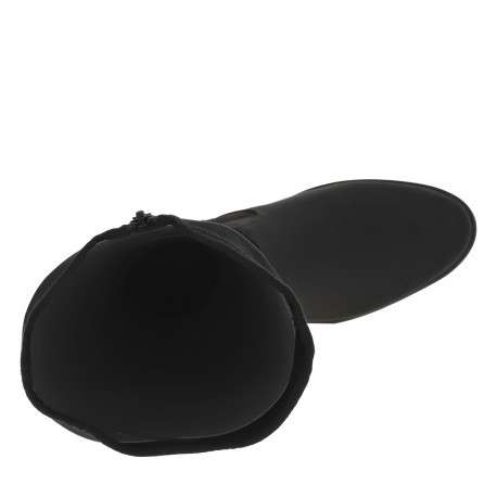 Bottes noires à talon décroché bas avec un zip côté intérieur - Image 5