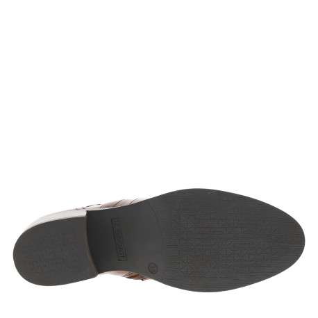 Boots en cuir cognac à talon décroché moyen et fermeture zippée - Image 6