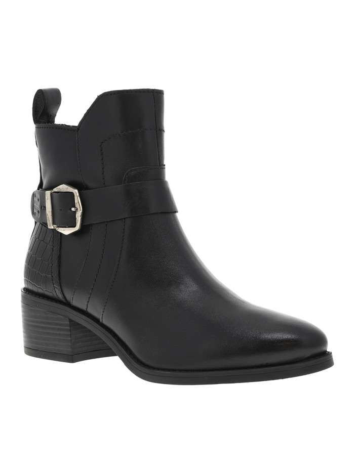 Boots en cuir noires à...