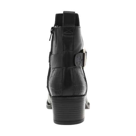 Boots en cuir noires à talon décroché moyen et fermeture zippée - Image 4