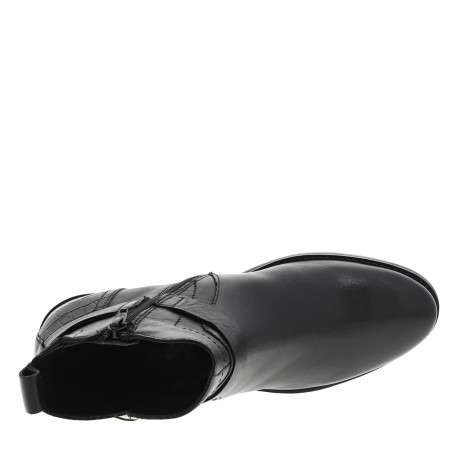 Boots en cuir noires à talon décroché moyen et fermeture zippée - Image 5