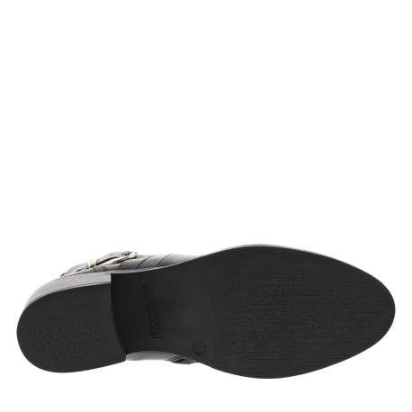 Boots en cuir noires à talon décroché moyen et fermeture zippée - Image 6
