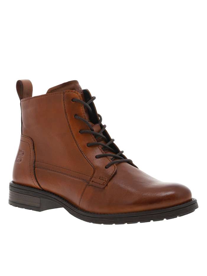 Bottines en cuir cognac...