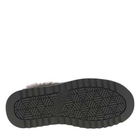 Boots en cuir grises à talon plat avec logo de la marque embossé - Image 6