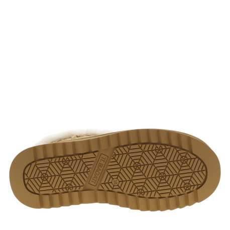 Boots en cuir camel à talon plat avec logo de la marque embossé - Image 6