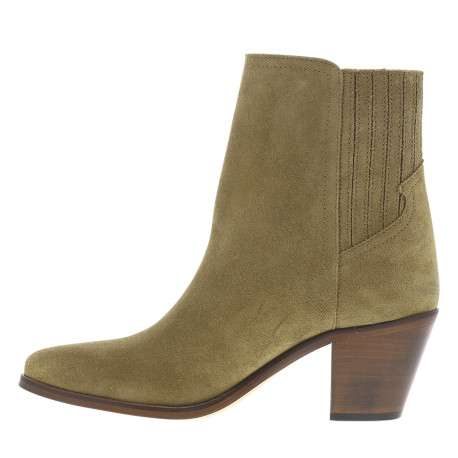 Boots en cuir camel avec semelle à talon décroché moyen et logo doré - Image 3