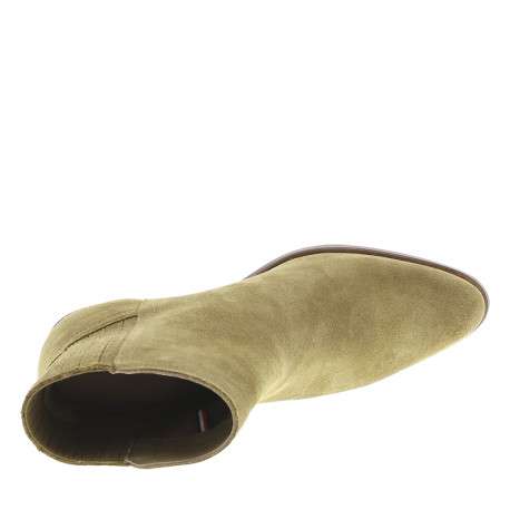Boots en cuir camel avec semelle à talon décroché moyen et logo doré - Image 5