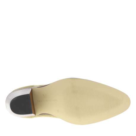 Boots en cuir camel avec semelle à talon décroché moyen et logo doré - Image 6