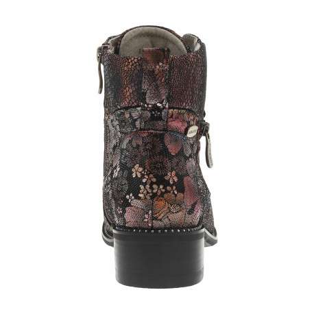 Bottines en cuir bordeaux à talon décroché bas avec des fermetures zippées - Image 4
