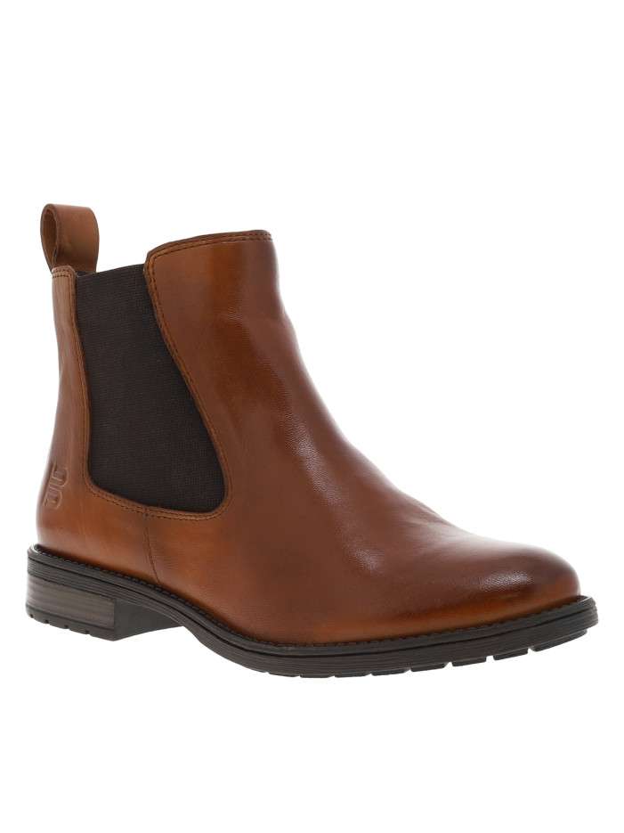 Boots en cuir cognac à...