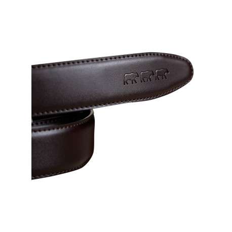 Ceinture en cuir lisse marron pourvue d'une fermeture à boucle - Image 2