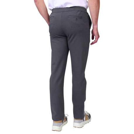 Pantalon anthracite à coupe droite pourvu d'une taille semi-élastiquée - Image 2