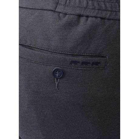 Pantalon anthracite à coupe droite pourvu d'une taille semi-élastiquée - Image 4