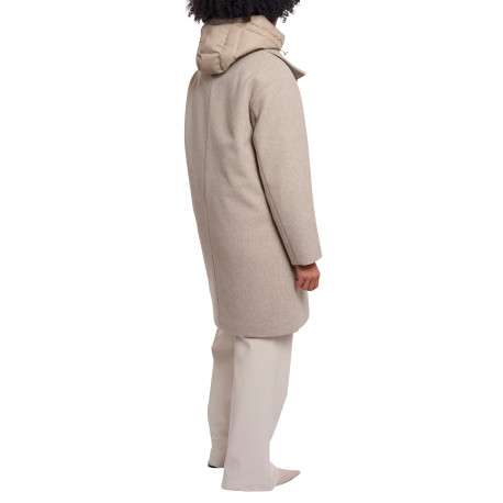 Manteau beige à coupe droite pourvu d'un empiècement amovible - Image 2