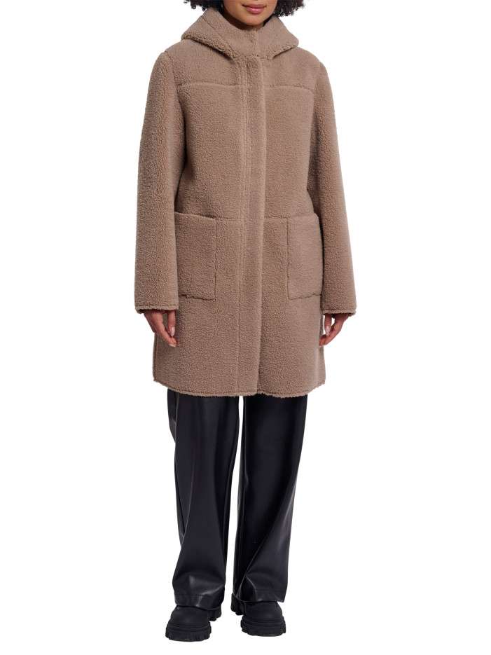Manteau réversible taupe à...