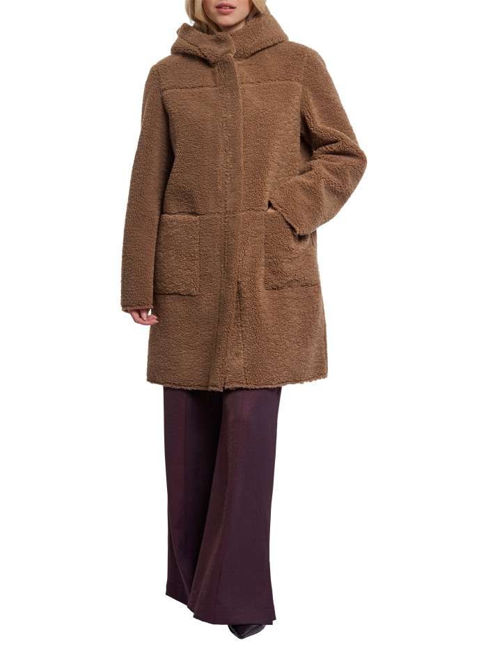 Manteau réversible brun à...