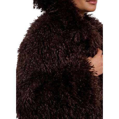 Blouson marron pourvu d'une coupe ajustée et d'un col à revers - Image 3